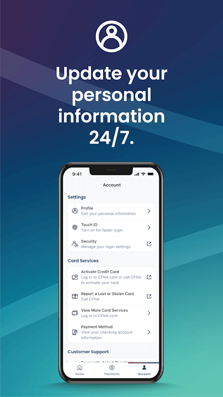 Update personal information 24/7.