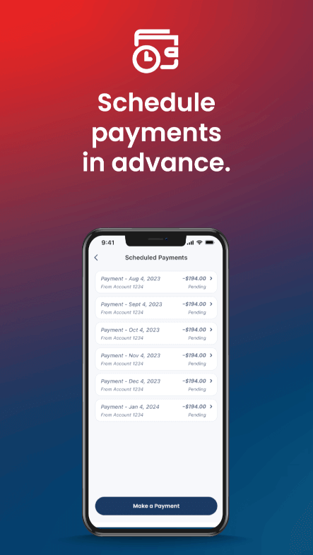 Schedule payments in advance.